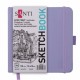 Скетчбук SANTI для графіки, 15х15см, 80 арк., тверда обкладинка PU, 110г/м2, фіолетовий