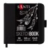 Скетчбук SANTI для графіки, з чорним папером, 13x13см, 56 арк., тверда обкладинка PU, 145г/м2