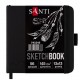 Скетчбук SANTI для графіки, з чорним папером, 13x13см, 56 арк., тверда обкладинка PU, 145г/м2 Скетчбук SANTI для графіки, з чорним папером, 13x13см, 56 арк., тверда обкладинка PU, 145г/м2