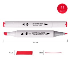 Маркер спиртовий SANTI "Professional" SA-11, кармін