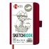 Скетчбук SANTI для графіки, 10х15см, 100 арк., тверда обкладинка PU, 110г/м2, сливовий