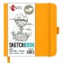 Скетчбук SANTI для графіки, 15х15см, 80 арк., тверда обкладинка PU, 110г/м2, жовтий