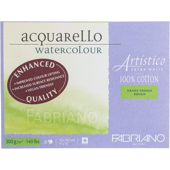 Склейка для акварелі Artistico EXTRA WHITE 23х30,5см, 300г/м2, 20л., крупне зерно, Fabriano Склейка для акварелі Artistico EXTRA WHITE 23х30,5см, 300г/м2, 20л., крупне зерно, Fabriano