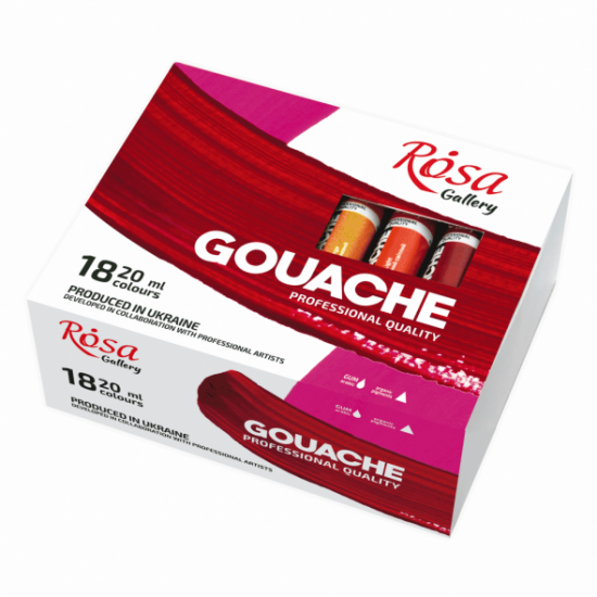 Набір гуашевих фарб, 18*20мл, ROSA Gallery