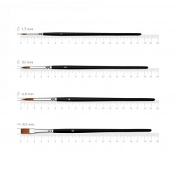 Набір пензлів 3, синтетика, 4шт, кругла (№1,3,4), плоска (№8), к.р, Arteo