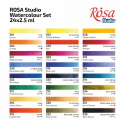 Набір акварельних фарб PLEIN AIR, 24*2,5мл, кювета, картон, ROSA Studio