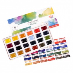 Набір акварельних фарб PLEIN AIR, 24*2,5мл, кювета, картон, ROSA Studio