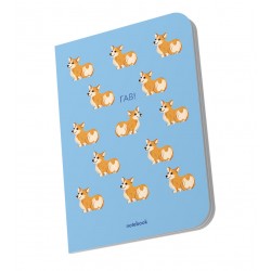 Блокнот А5, 144арк, крапка  "Гав! Коргі" синій, ORNER