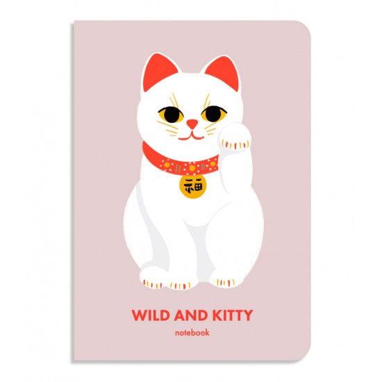 Блокнот А5, 144арк, крапка  "Wild and Kitty" бежевий, ORNER