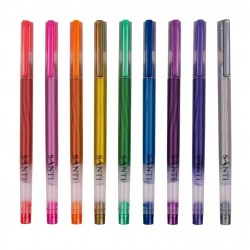 Набір гелевих ручок збільшеного об'єму чорнила SANTI "Metallic" 9 шт.