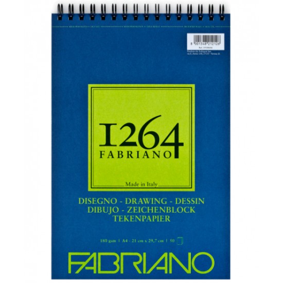 Альбом на спіралі для рисунку 1264, А4, 180г/м2, 50л, Fabriano