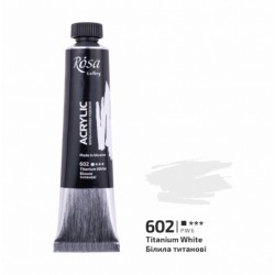 Фарба акрилова, Білила титанові (602), 20мл, ROSA Gallery