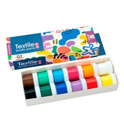 Набір акрилових фарб для розпису тканин Colors, 12x10мл, Arteo Набір акрилових фарб для розпису тканин Colors, 12x10мл, Arteo