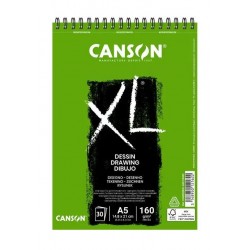 Альбом для рисунку на спіралі  XL, А5 (14,8*21см), 160г/м2, 30л, білий колір, Canson