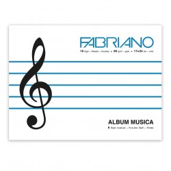 Альбом для нот, MUSICA, 17х24см, 80г/м2, 16л, Fabriano Альбом для нот, MUSICA, 17х24см, 80г/м2, 16л, Fabriano