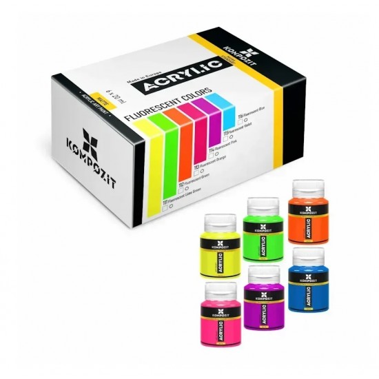 Набір: Фарба акрилова STANDART 6*20 мл флуоресцентний (111,112,113,114,115,116) Набір: Фарба акрилова STANDART 6*20 мл флуоресцентний (111,112,113,114,115,116)
