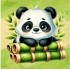 Полотно ґрунтоване з контуром, 20х20, „Cute Panda“, бавовна, дрібне зерно, на основі ХДФ, Arteo