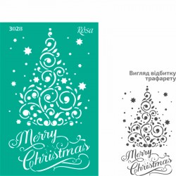 Трафарет багаторазовий самоклеючий, №3028, Елементи та написи 13х20см, Серія „Новий рік“, ROSA TALEN Трафарет багаторазовий самоклеючий, №3028, Елементи та написи 13х20см, Серія „Новий рік“, ROSA TALEN