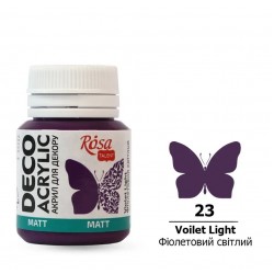 Акрил для декору, Фіолетовий світлий, матовий, 20 мл, ROSA TALENT
