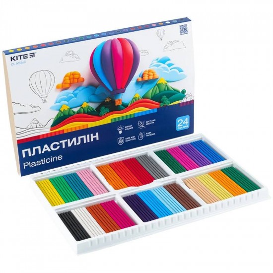 Пластилін, 24 кольори, 480 г. Kite Classic Пластилін, 24 кольори, 480 г. Kite Classic