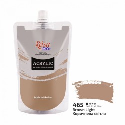 Фарба акрилова, Коричнева світла (465), 200 мл, ROSA Studio