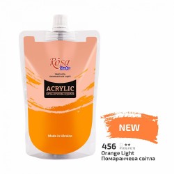Фарба акрилова, Помаранчева світла (456), 200 мл, ROSA Studio