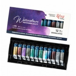 Набір акварельних фарб GRANULATION, 12*10мл, туба, картон, ROSA Gallery