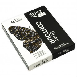 Набір контурів універсальних, класичні кольори, 4*20 мл, ROSA Talent Набір контурів універсальних, класичні кольори, 4*20 мл, ROSA Talent