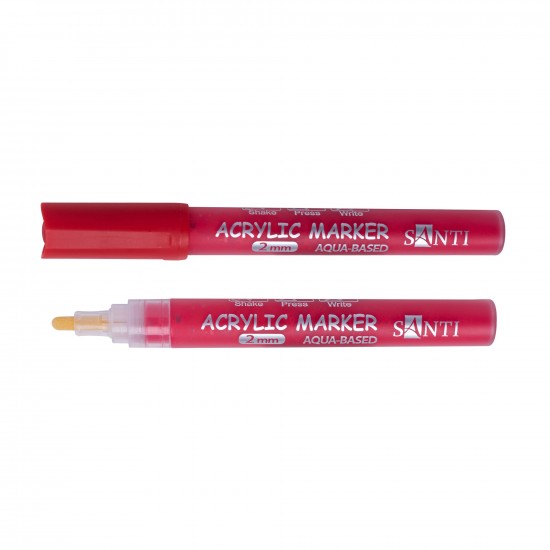 Маркер акриловий SANTI SAC-07, червоний, 2 мм
