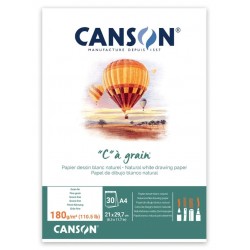 Canson Склейка для ескізів та рисунку CÀGRAIN, А4 (21*29,7см), 180г/м2, 30л, білий папір