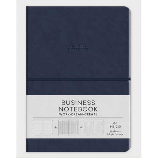 Зошит Business, А5/96 арк., у лінію, PU, м'яка палітурка, кремовий блок, 80г/м2, A5-7142 Зошит Business, А5/96 арк., у лінію, PU, м'яка палітурка, кремовий блок, 80г/м2, A5-7142