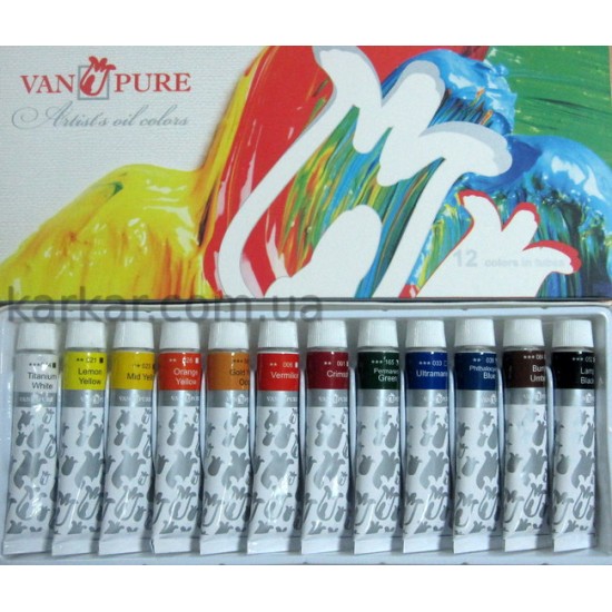 Набір олійних фарб 12 кольорів по 12 мл Van Pure