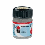Фарба акрилова, Срібна з блискітками, 15мл, для кераміки, Marabu Porcelain, 110539582