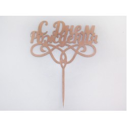 1470-Топер "С Днем Рождения", фанера 6 мм, 24*14