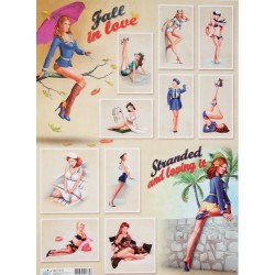 Папір для декупажу, Пін-Ап №1, 40*30см, 60г/м2