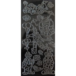 Наклейка "Клоуни", 10*23 см, срібна, JEJE Наклейка "Клоуни", 10*23 см, срібна, JEJE