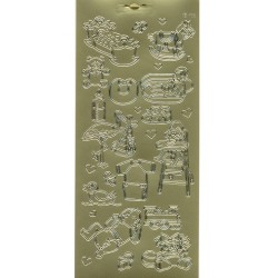 Наклейка "Дитячі мотиви", 10*23 см, золота, JEJE Наклейка "Дитячі мотиви", 10*23 см, золота, JEJE