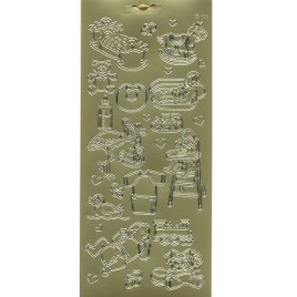Наклейка "Дитячі мотиви", 10*23 см, золота, JEJE