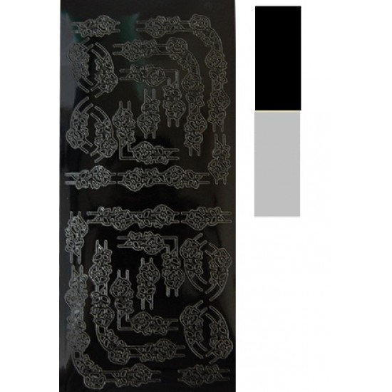 Наклейка "Квіткові бордюри", 10*23 см, чорна, JEJE