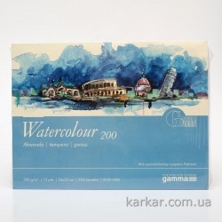 Склейка для акварелі Watercolour 200, 24*32 см, 200г/м, 15 л., GAMMA Склейка для акварелі Watercolour 200, 24*32 см, 200г/м, 15 л., GAMMA