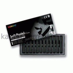 Пастель суха, проф., м'яка, 12кол.,  ВУГІЛЛЯ, квадр., MPV-12С, MUNGYO