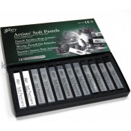 Пастель суха, проф., м'яка, СІРИЙ 12кол., квадр., MP-12G, MUNGYO