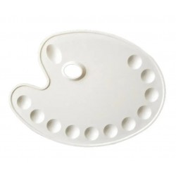 Палітра пластикова овальна, з лунками, (27х35 см.) (18420), D.K.ART & CRAFT