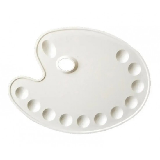 Палітра пластикова овальна, з лунками, (27х35 см.) (18420), D.K.ART & CRAFT