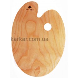 Палітра дерев'яна, овальна, ергономічна, промаслена, 20х30см, ROSA Gallery