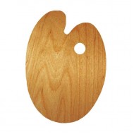 Палітра дерев'яна, овальна, ергономічна, промаслена, 30*40см, ROSA