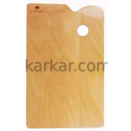 Палітра дерев'яна, прямокутна,ергономічна, промаслена, 20*30см, ROSA