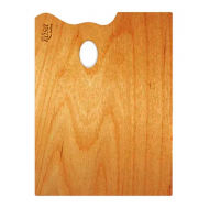 Палітра дерев'яна, прямокутна,ергономічна, промаслена, 30x40см, ROSA Gallery