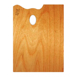 Палітра дерев'яна, прямокутна,ергономічна, промаслена, 30x40см, ROSA Gallery