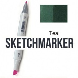 G130 Маркер спиртовий двосторонній, Teal (зеленувато-блакитний), SKETCHMARKER